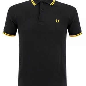 Fred Perry Twin Tipped Black Yellow Polo (XL)